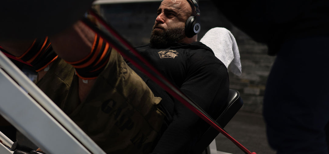 Bodybuilder Fouad Abiad Leg Press Machine