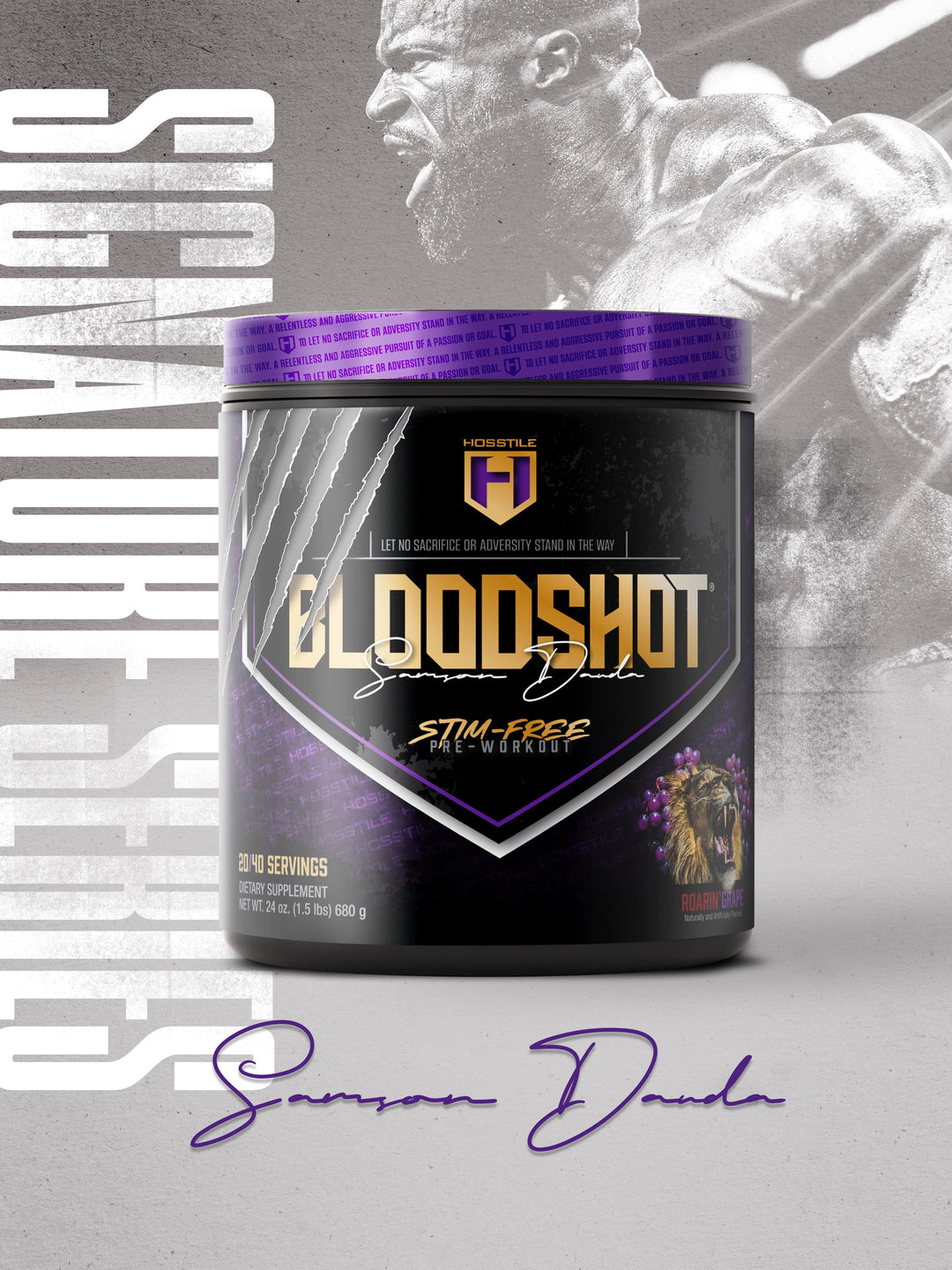 Bloodshot Non Stimulant Preworkout Roarin' Grape Samson Dauda Signature Series
