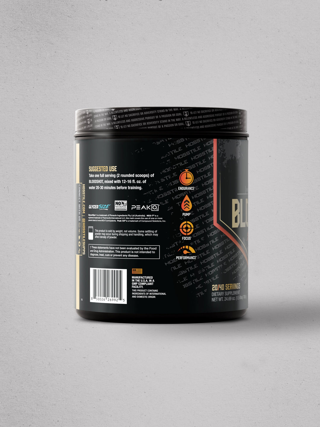 Hosstile Bloodshot Stim Free Pre-workout Sour Peach#flavor_sour-peach