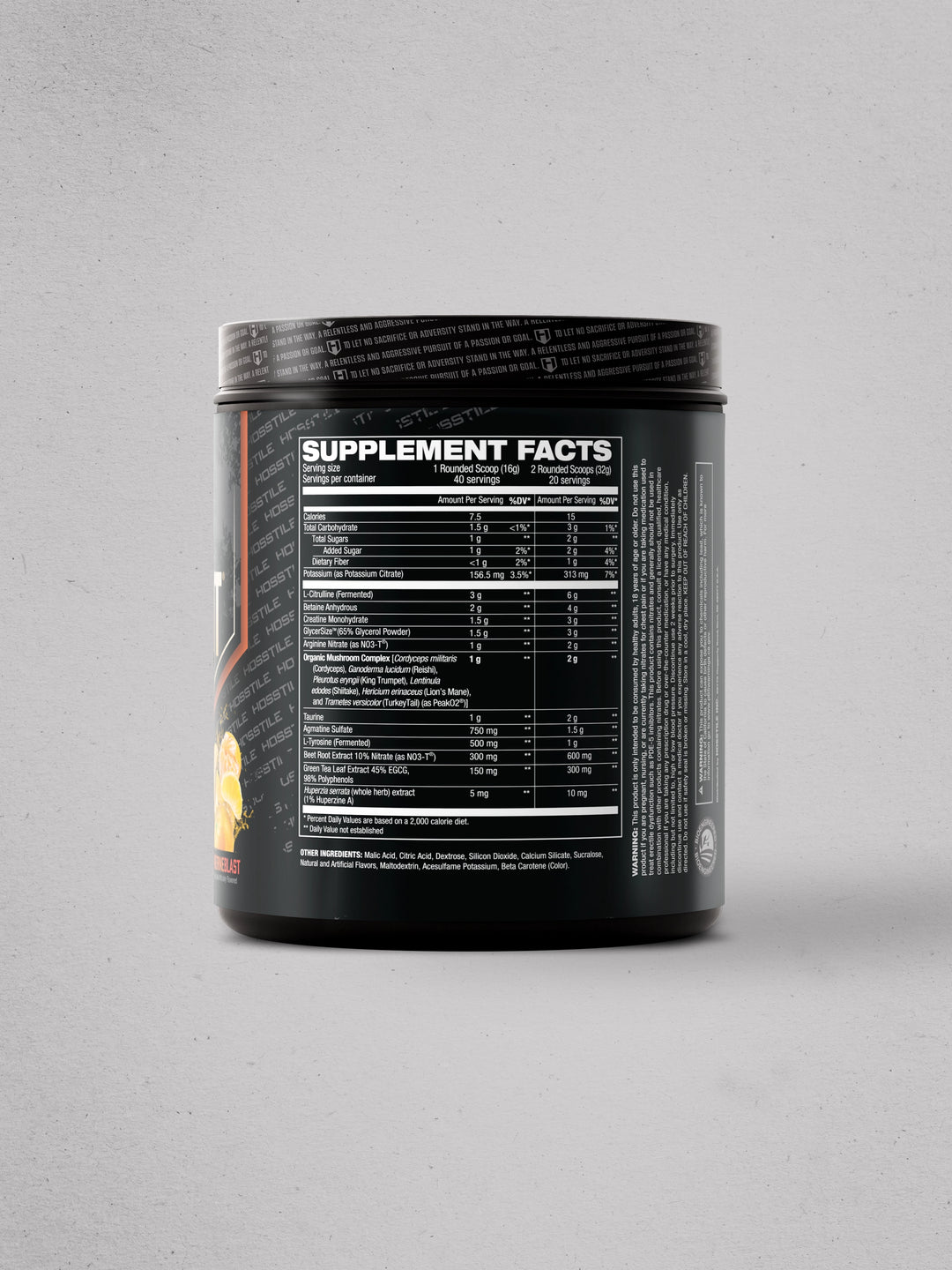 Hosstile Bloodshot Stim Free Pre-workout Tangerine Blast#flavor_tangerine-blast