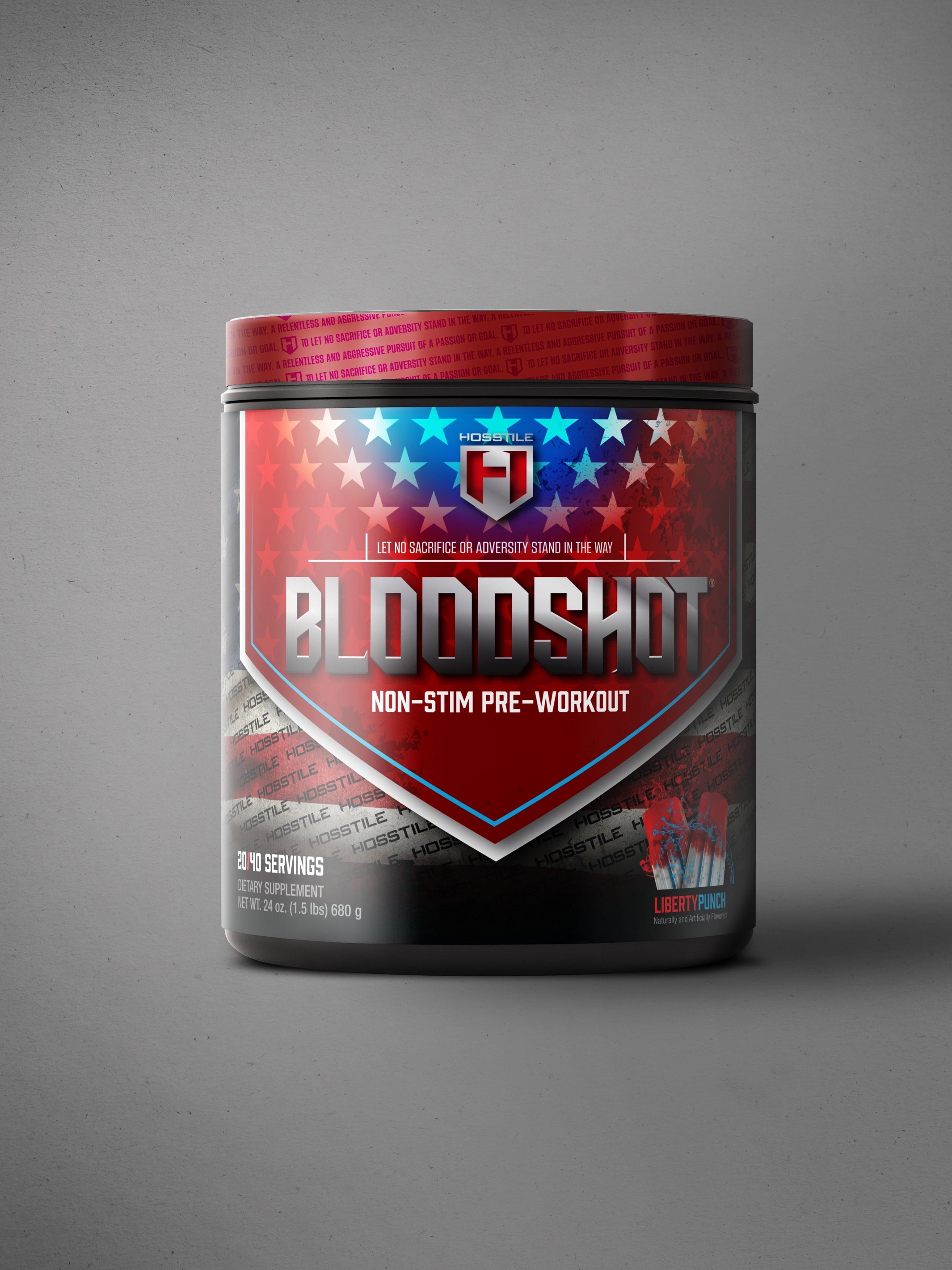 Bloodshot NonStim PreWorkout Hosstile Liberty Punch Flavor