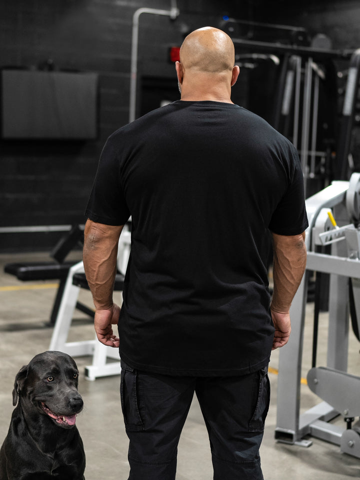 Bodybuilder Fouad Abiad wearing the Detroit Pro Tee