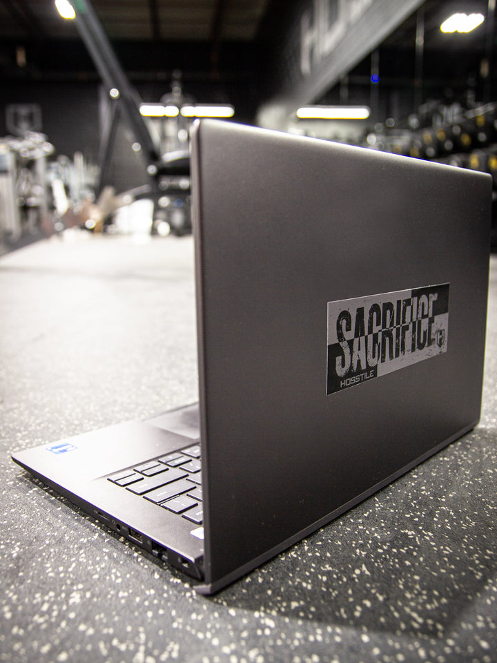 Hosstile Stickers on laptop computer