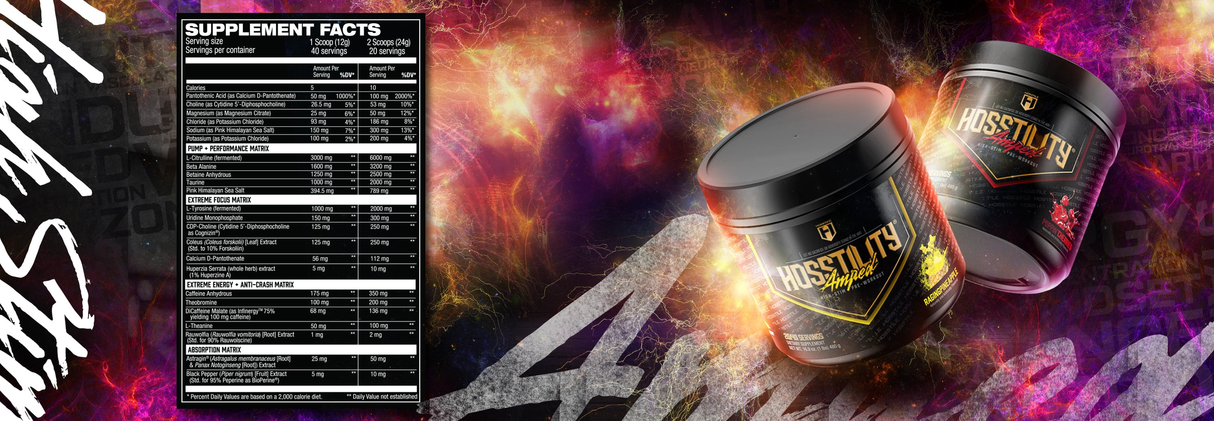 Hosstility Amped High Stim Pre Workout