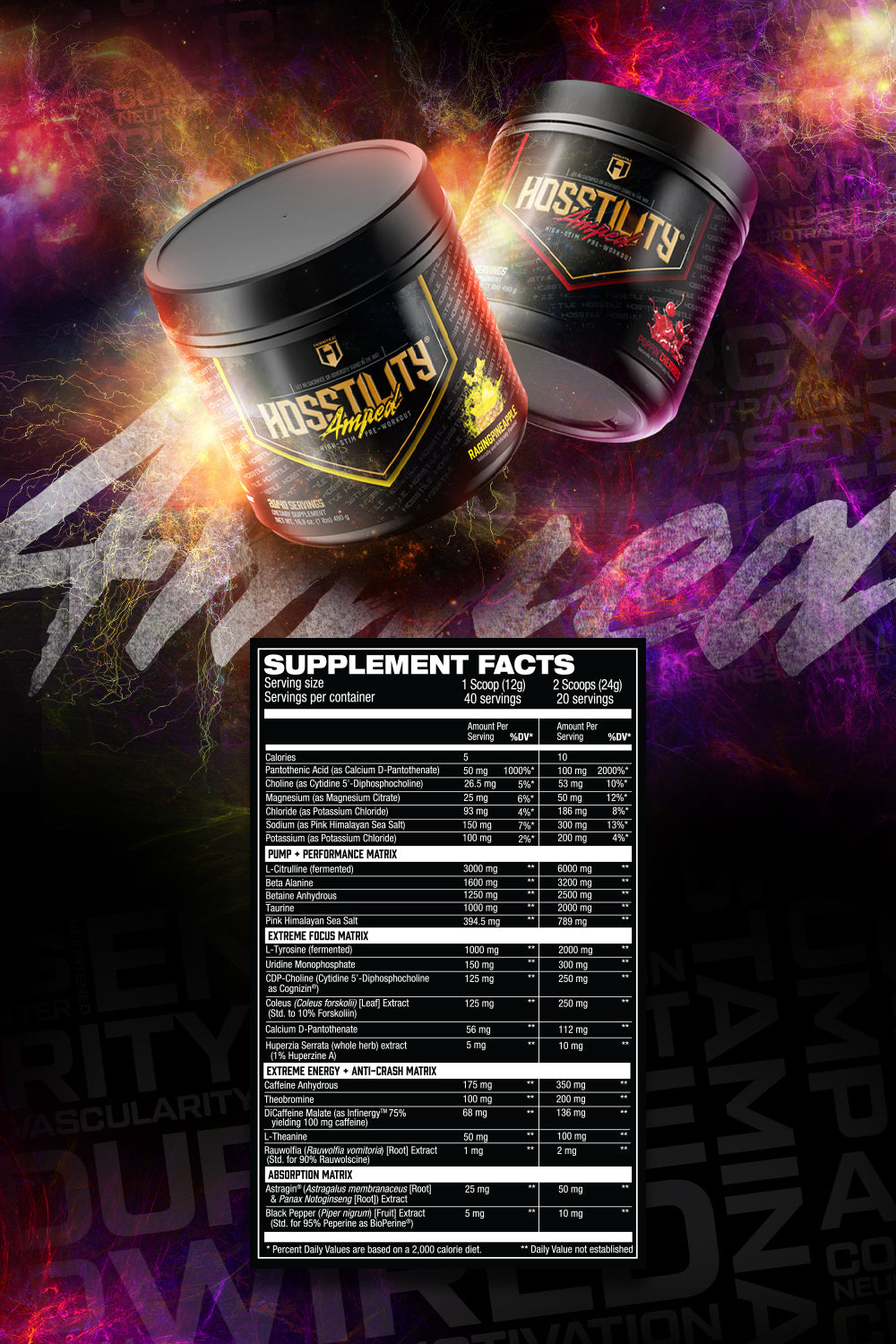 Hosstility Amped High Stim Pre Workout