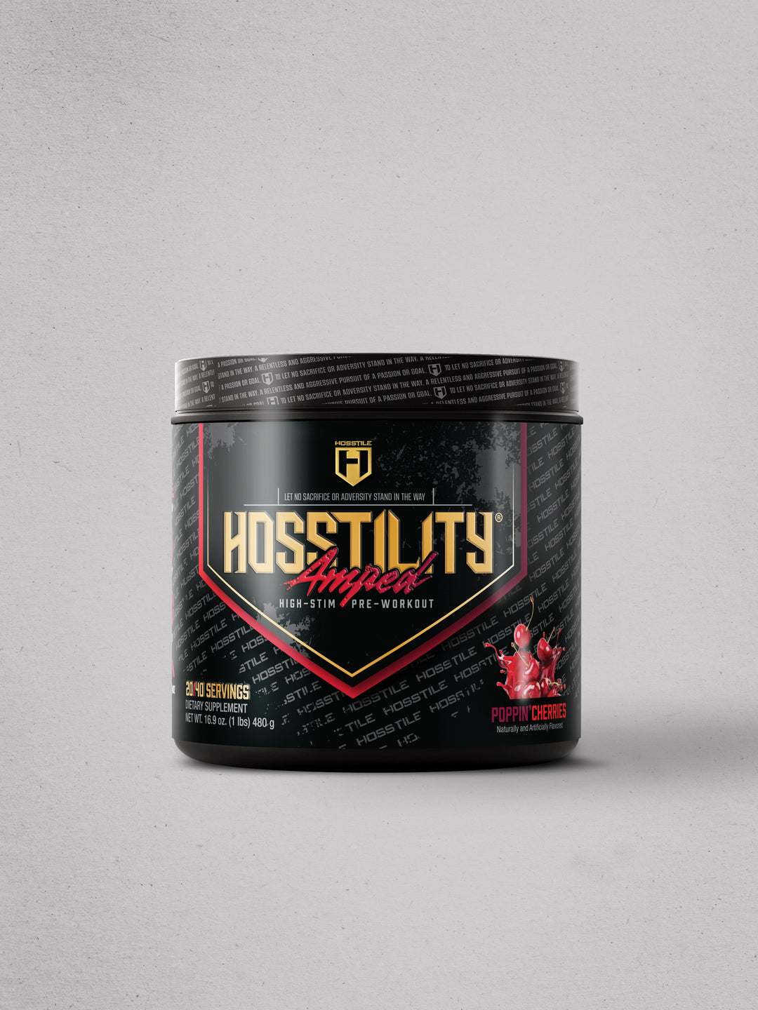 Hosstility Amped High Stim Pre Workout Poppin' Cherries#flavor_poppin-cherries