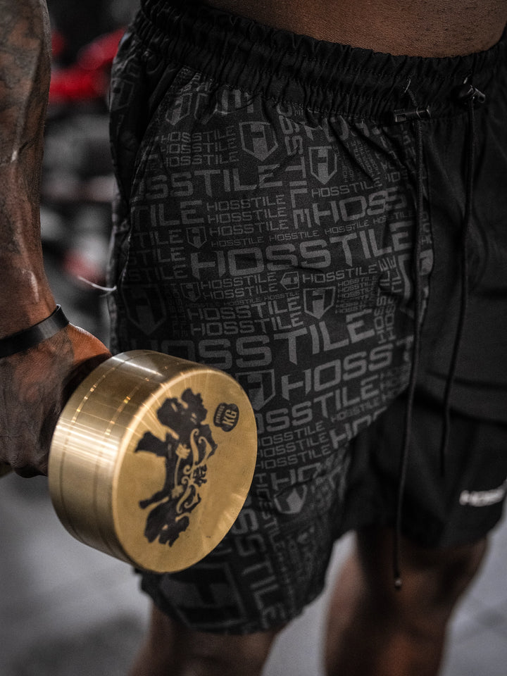 Bodybuilder Wearing Phantom Training Shorts#color_black