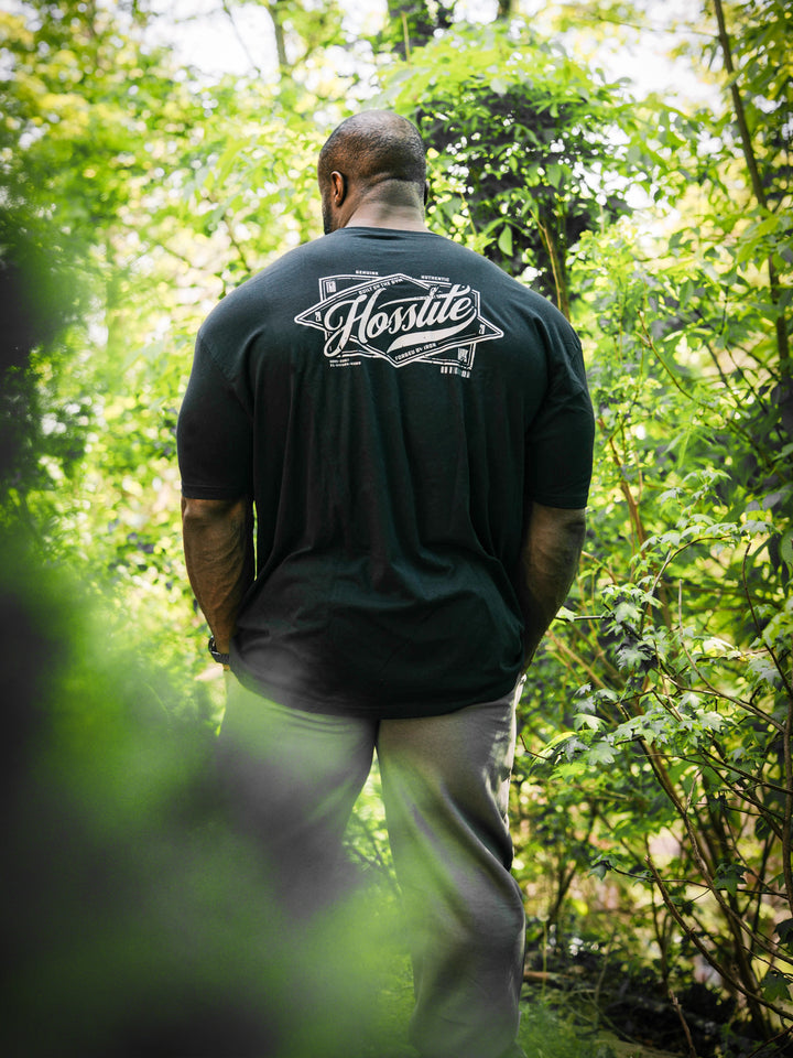 Bodybuilder wearing the Retro Select Workout T-shirt#color_black