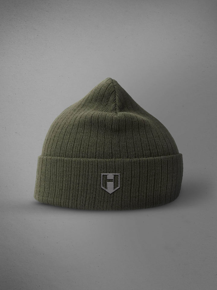 Hosstile Shield Ribbed Beanie Olive#color_olive