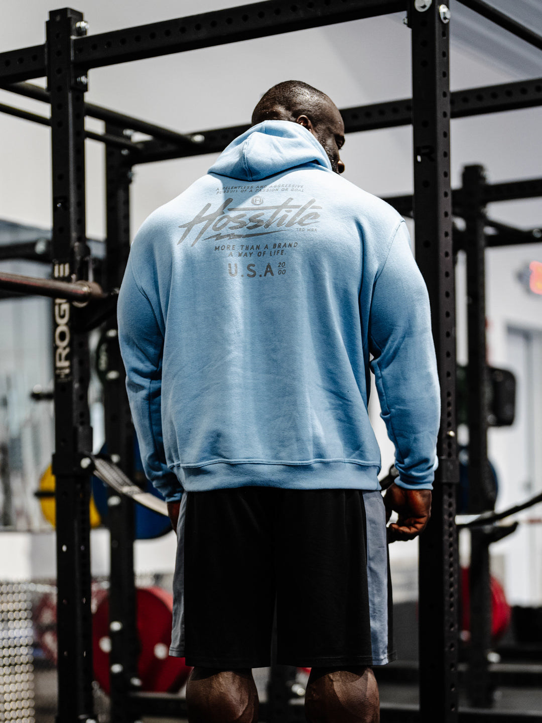 Speedshop Hoodie model Samson Dauda#color_airforce-blue