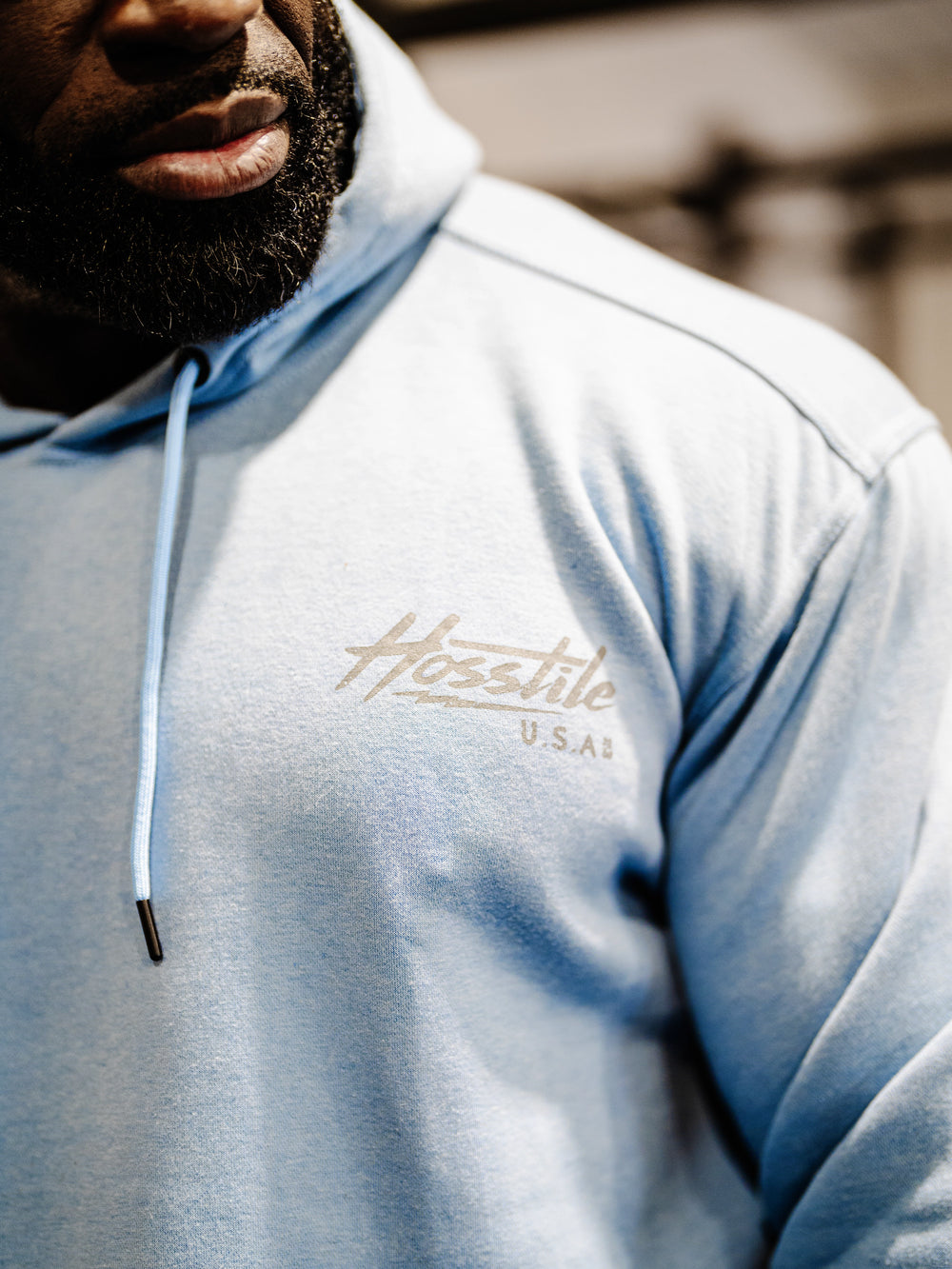 Speedshop Hoodie model Samson Dauda#color_airforce-blue