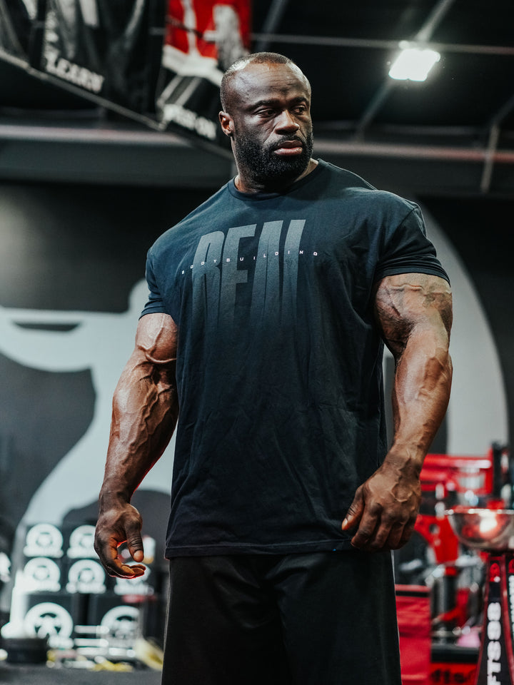 Real Classic Workout Tee Model Bodybuilder Samson Dauda#color_black