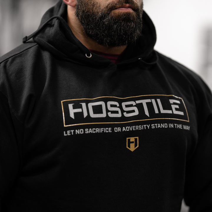 Hosstile Signature Hoodie Close Up Front#color_black