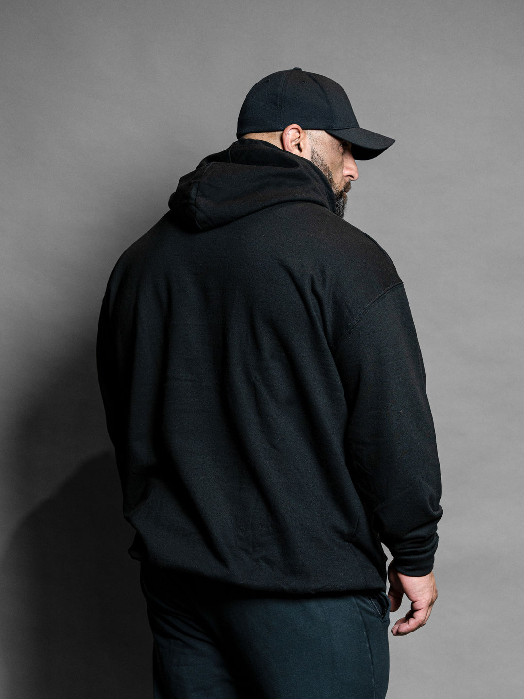 Signature Bodybuilding Workout Hoodie Black - Model Bodybuilder Fouad Abiad#color_black
