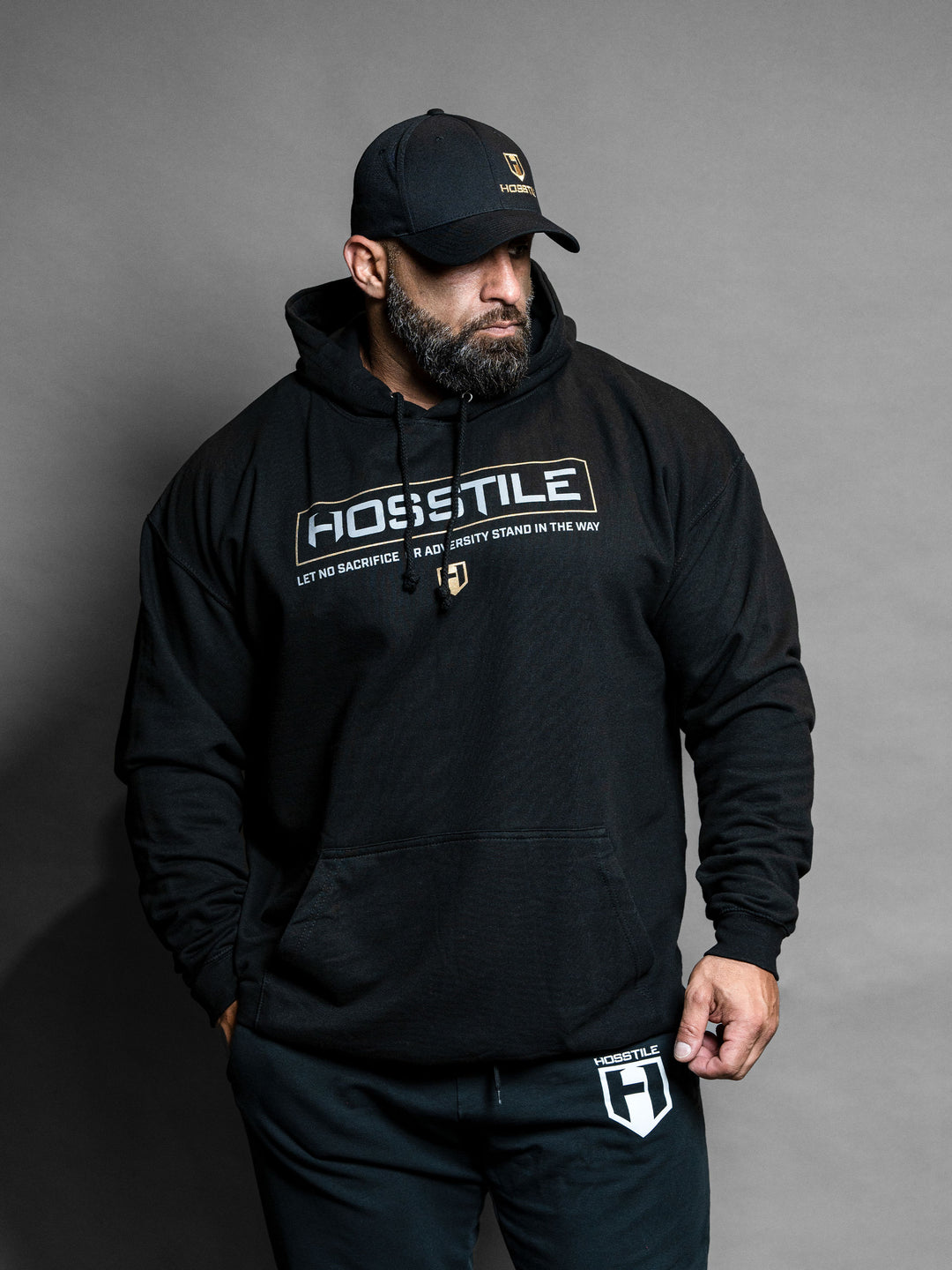 Signature Bodybuilding Workout Hoodie Black - Model Bodybuilder Fouad Abiad#color_black