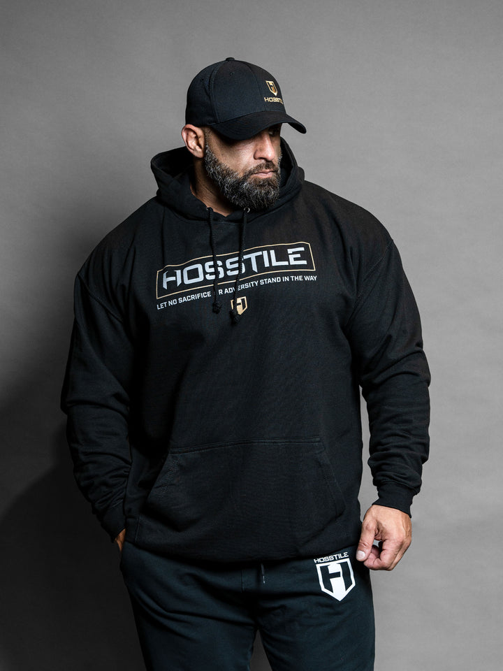 Signature Bodybuilding Workout Hoodie Black - Model Bodybuilder Fouad Abiad#color_black