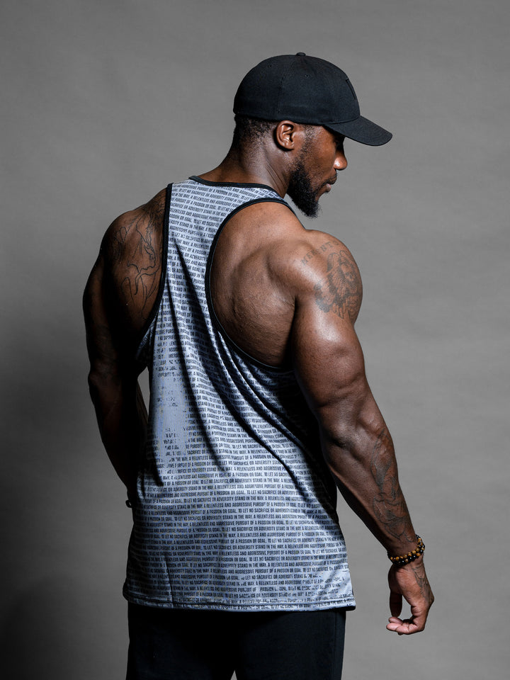 Tagline Long Body Tank Top - Model Bodybuilder Terry Bayley