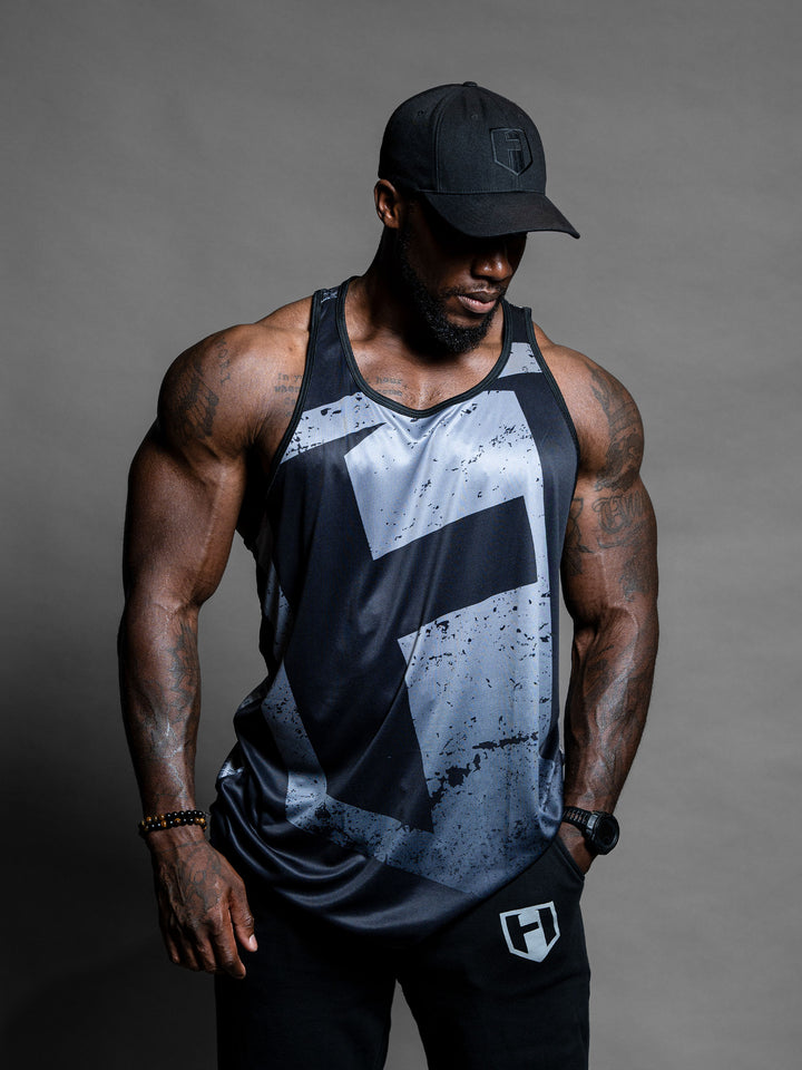 Tagline Long Body Tank Top - Model Bodybuilder Terry Bayley