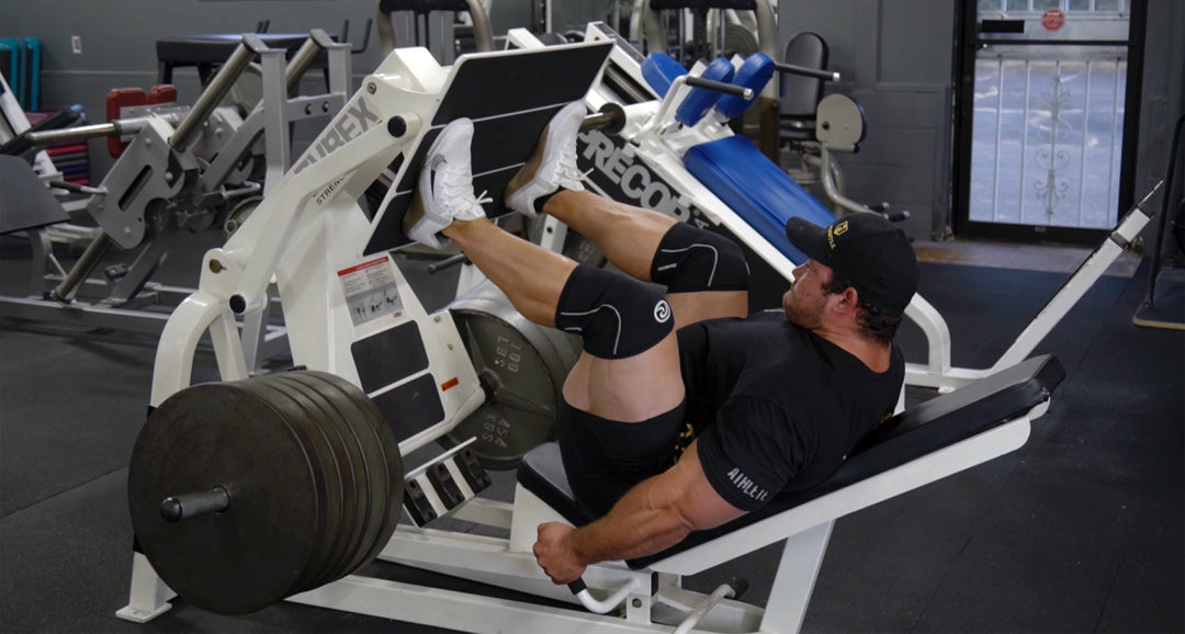 Bodybuilder Justin Shier leg workout in gym