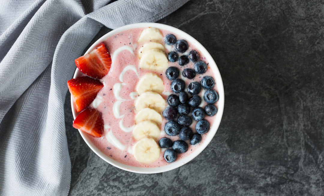 Yogurt and berries in a bowl. Photo credit Sarah Pflug