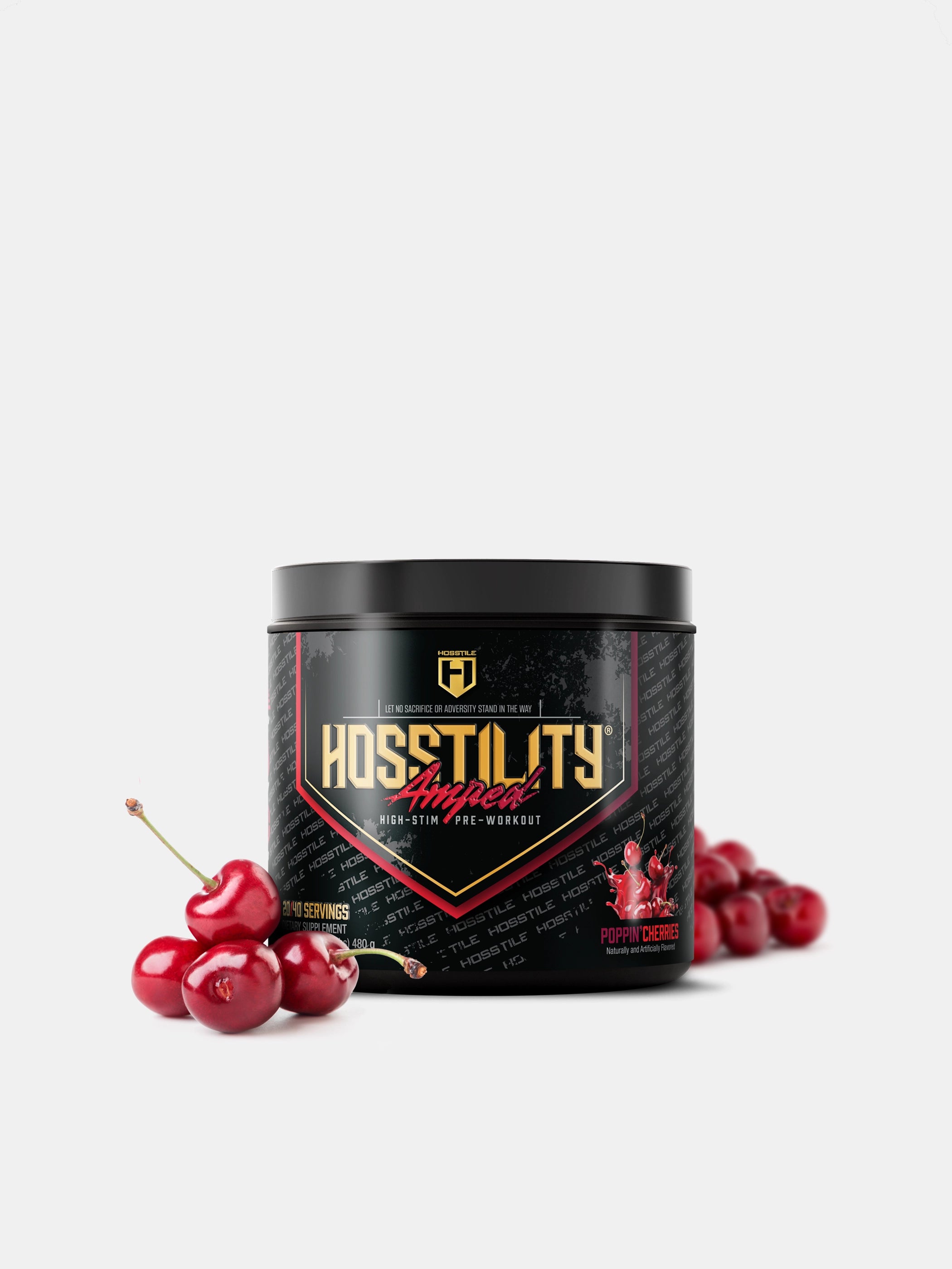 Hosstility Amped High Stim Pre Workout Poppin' Cherries#flavor_poppin-cherries
