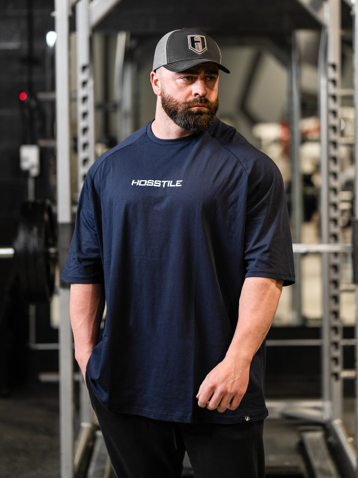 Men's Tagline Oversized T-Shirt Bodybuilding#color_navy