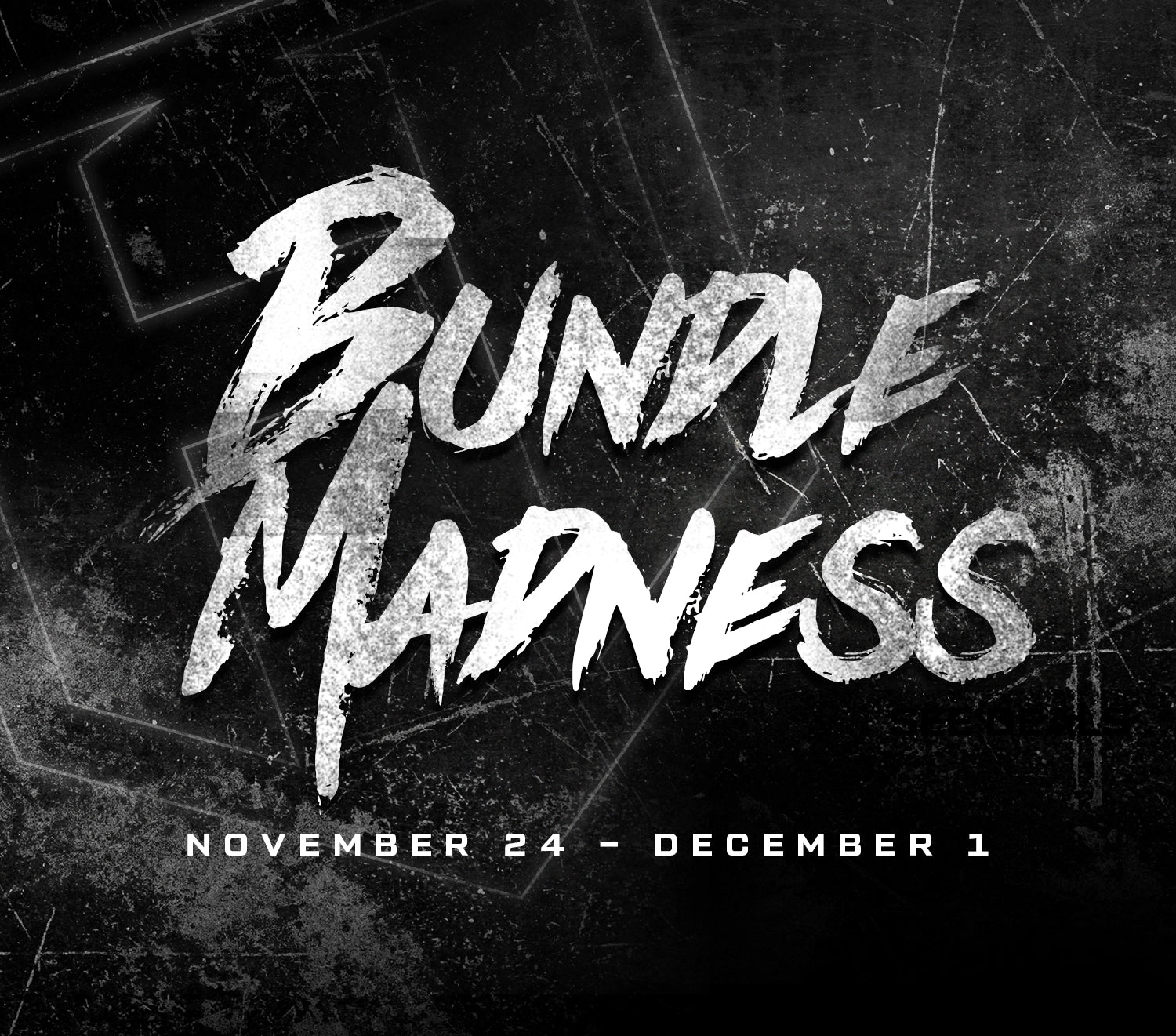 Promotional banner for 'Bundle Madness' Black Friday Deals event with a black background and white text.