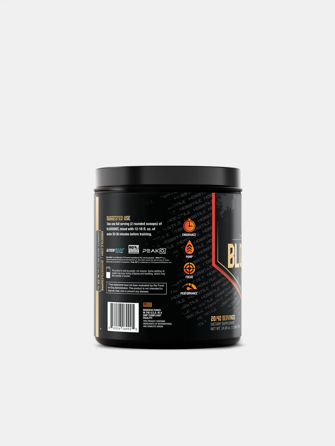 Hosstile Bloodshot Stim Free Pre-workout Sour Peach#flavor_sour-peach