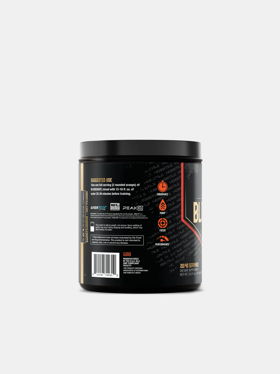 Hosstile Bloodshot Stim Free Pre-workout Tangerine Blast#flavor_tangerine-blast