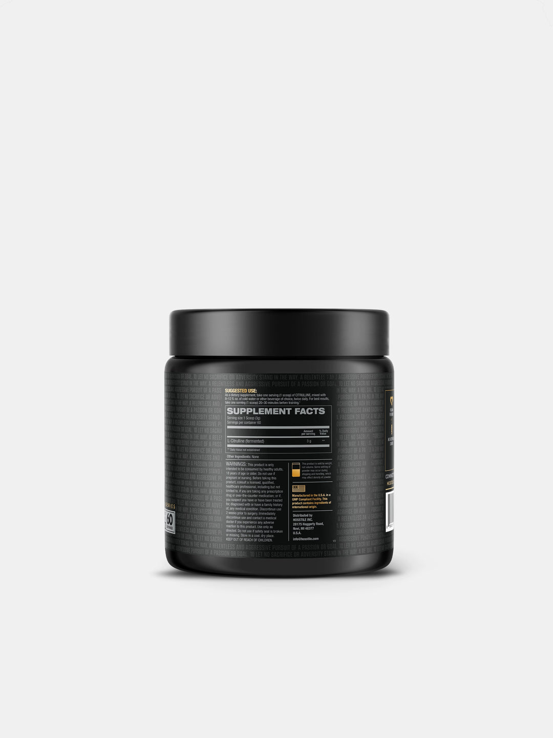 Hosstile Stacked Series Pure L Citrulline Powder