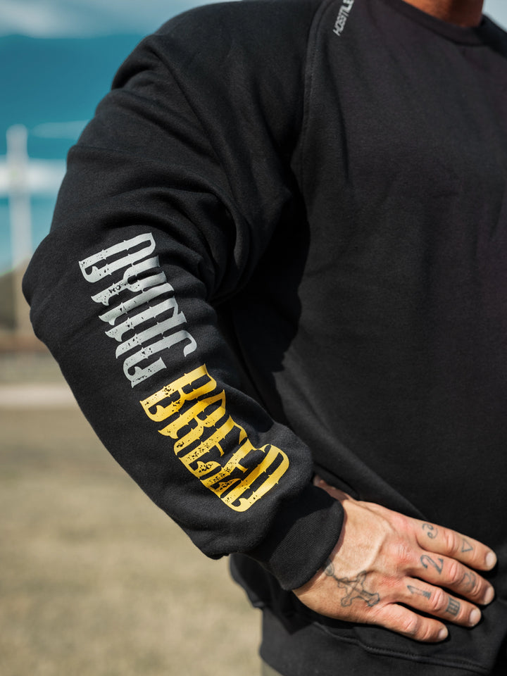 Bodybuilder wearing the Dying Breed Crew Sweatshirt#color_black