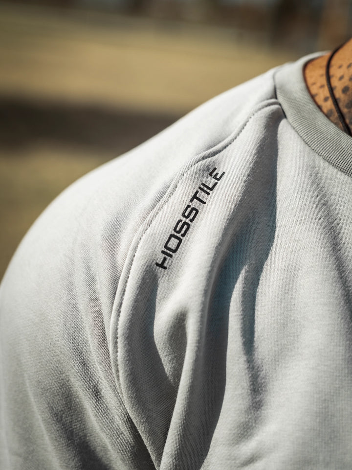 Bodybuilder wearing the Dying Breed Crew Sweatshirt#color_grey