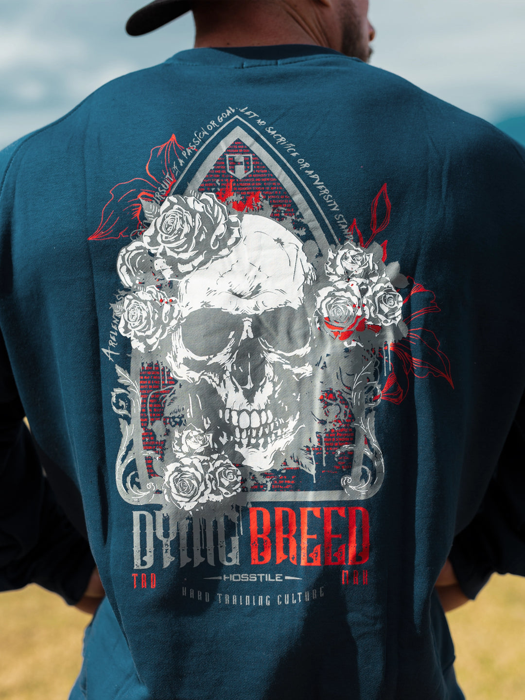 Bodybuilder wearing the Dying Breed Crew Sweatshirt#color_navy