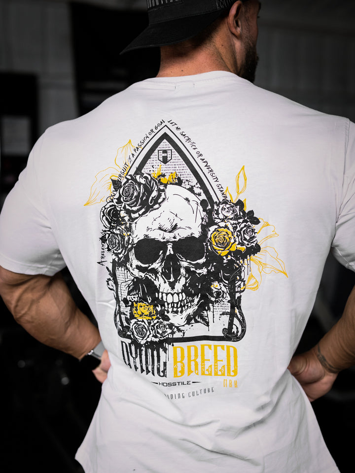 Bodybuilder wearing the Dying Breed Gym T-shirt#color_white