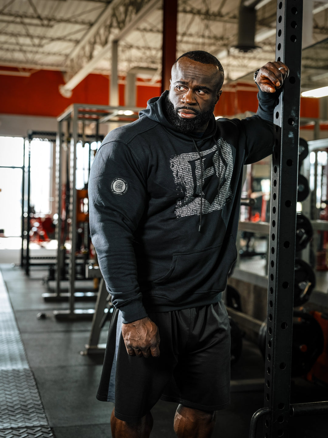 Hosstile Dark Knight Pullover Hoodie Black - Bodybuilder Samson Dauda#color_black