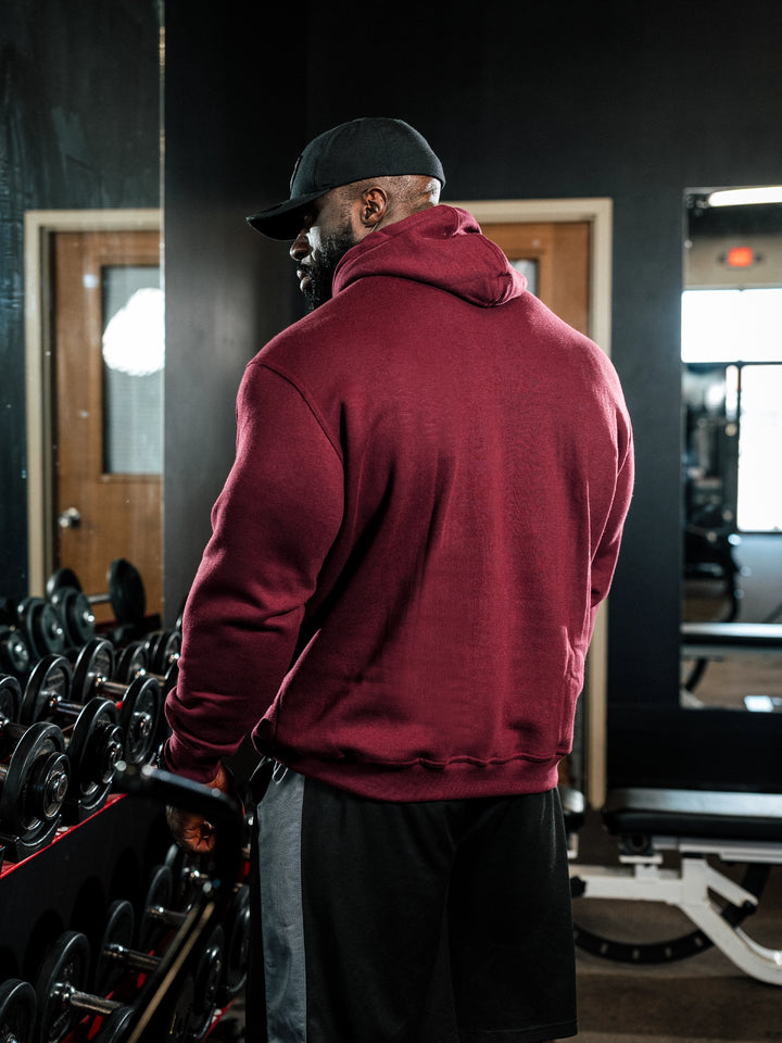 Hosstile Dark Knight Pullover Hoodie Black - Bodybuilder Samson Dauda#color_dark-cherry