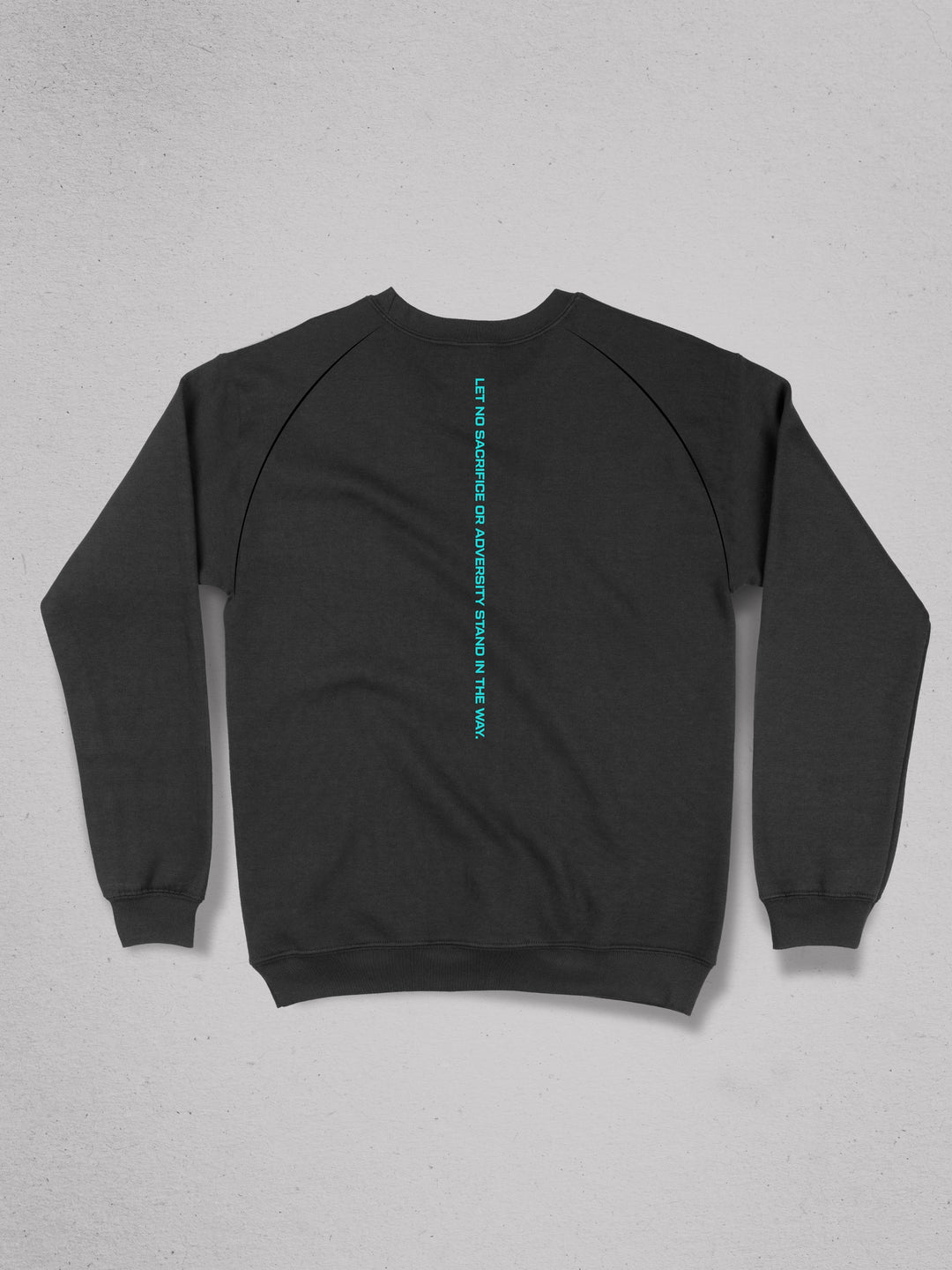 Distressed crew neck gym sweatshirt#color_black