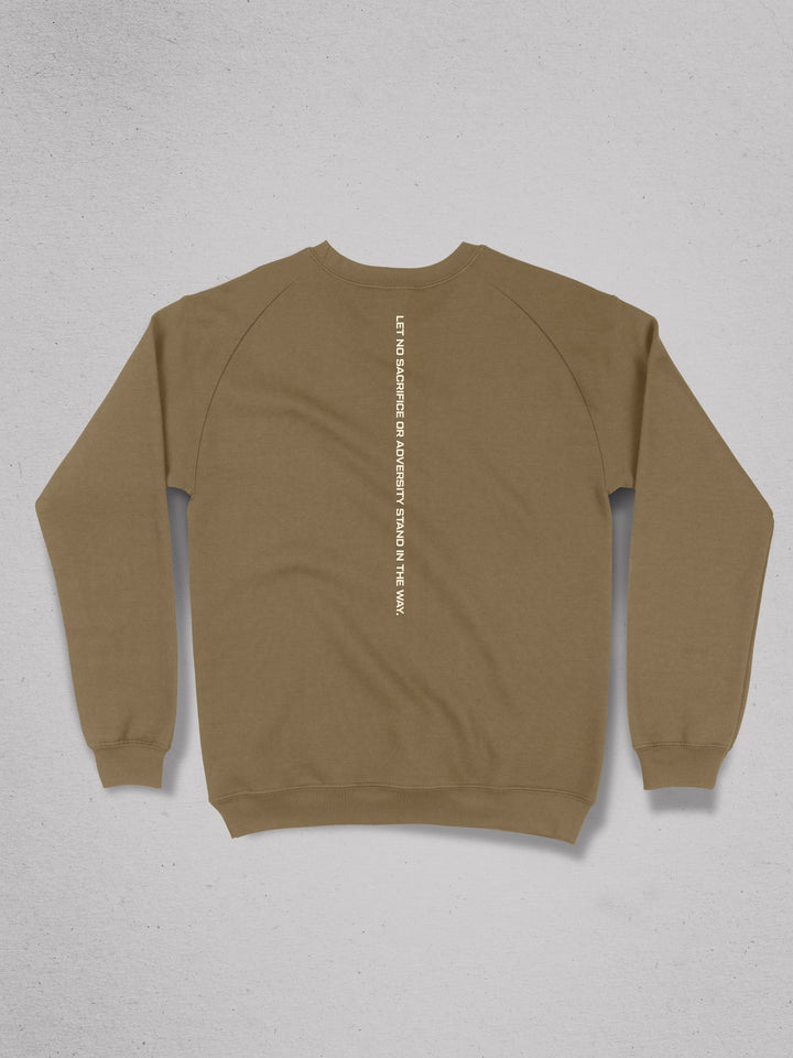 Distressed crew neck gym sweatshirt#color_desert