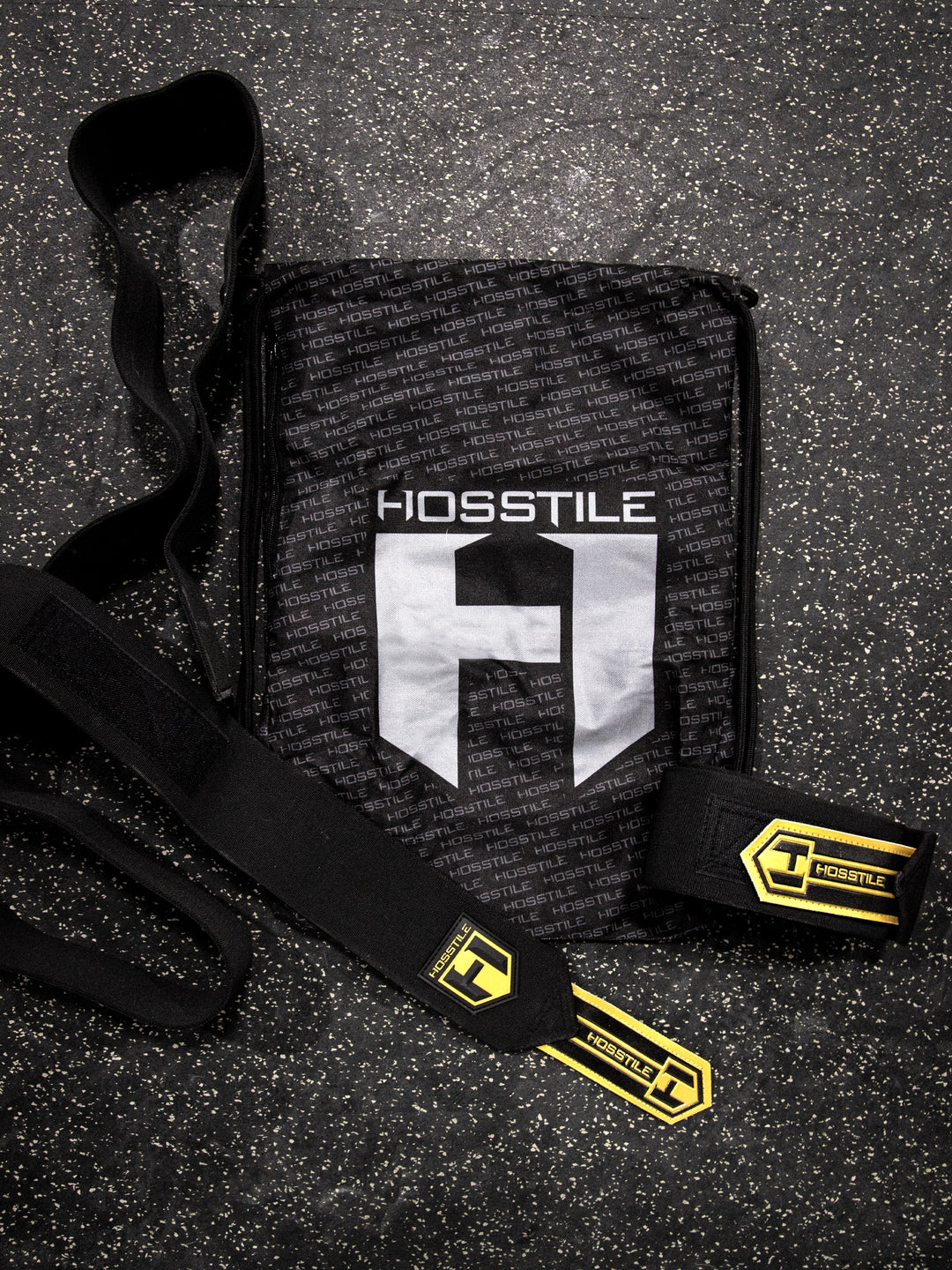 Hosstile Canvas Drawstring Bag in the gym