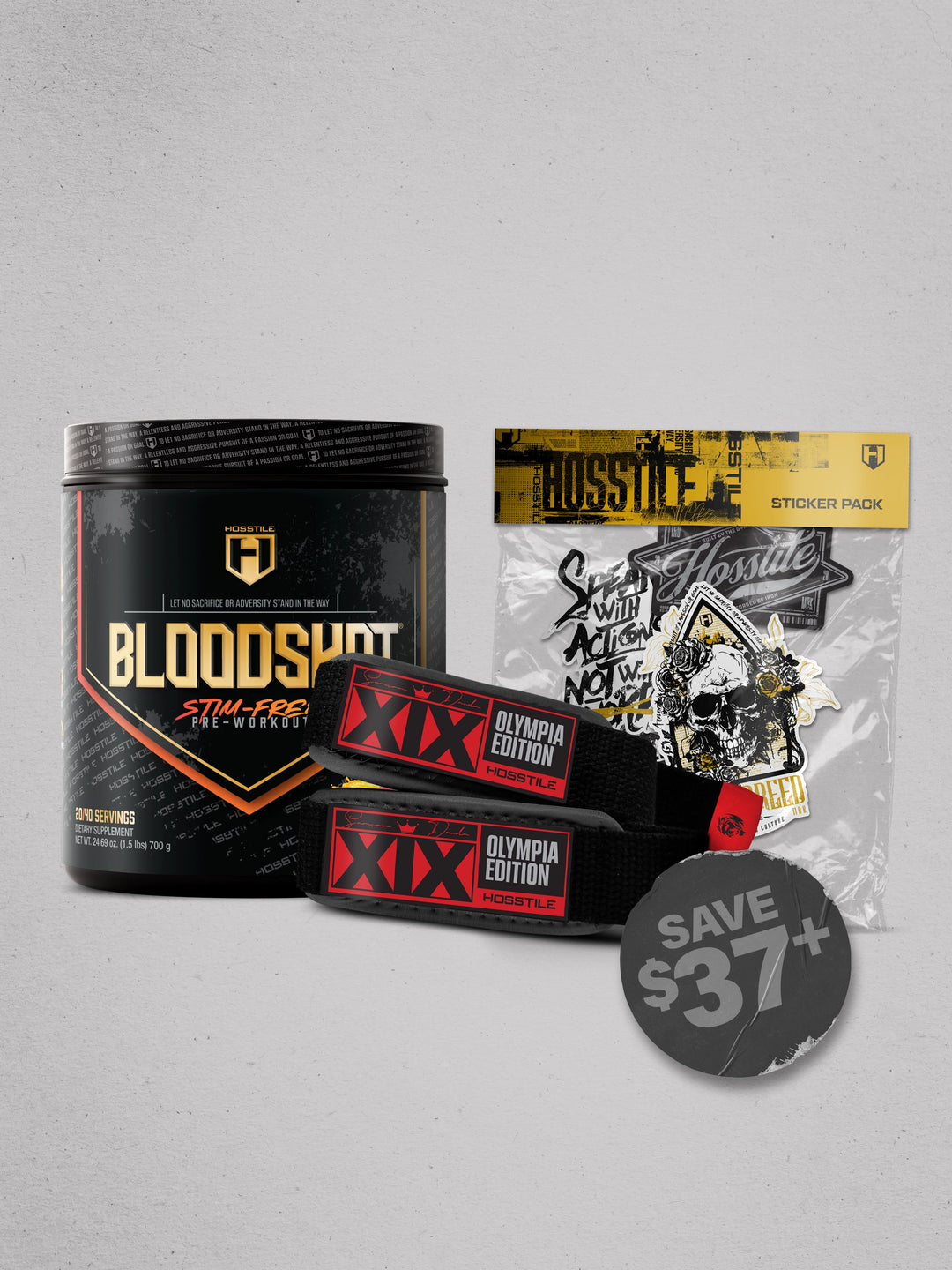 bundle of supplements and gym accessories for Hosstile black friday promotion