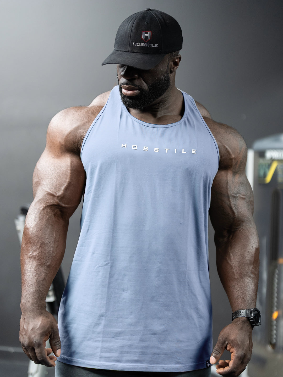 Foundation Men's Workout Tank Top - Cobalt - Model Bodybuilder Samson Dauda#color_royal-blue