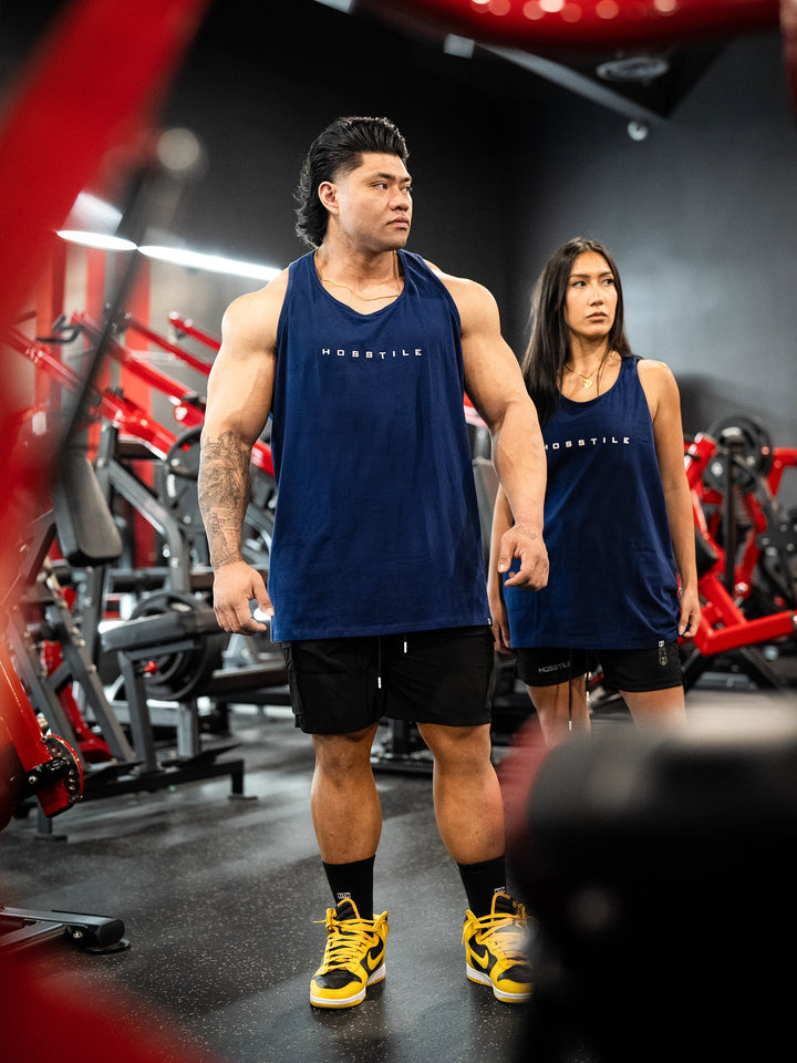 Foundation Men's Workout Tank Top - Cobalt - Model Bodybuilder#color_royal-blue