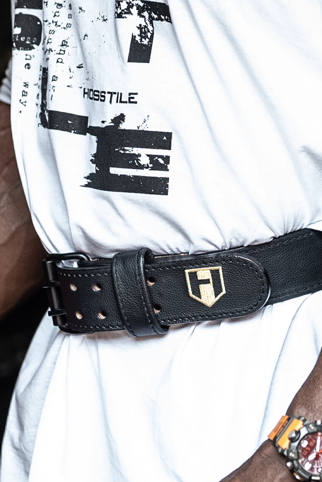 Leather Weight Lifting Belt Model Bodybuilder Samson Dauda