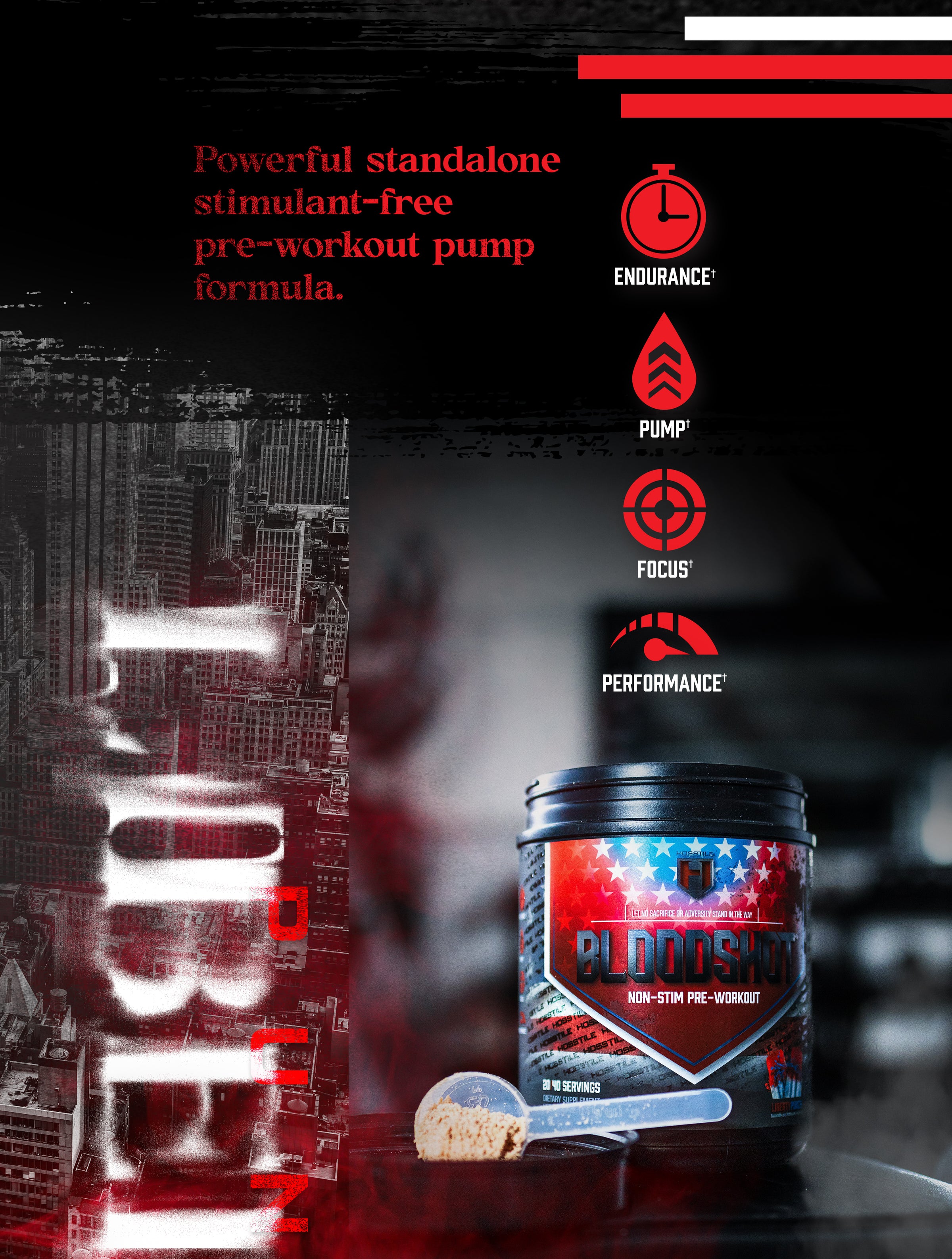 Bloodshot Non Stimulant Pre-Workout Liberty Punch Limited Edition