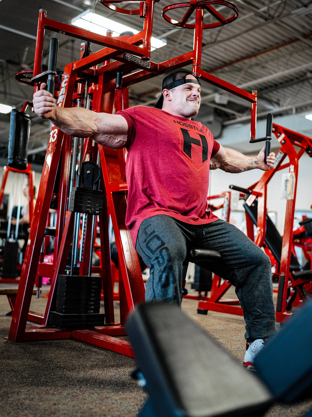 Bodybuilder Martin Fitzwater wearing Shield Classic Workout T-Shirt#color_red