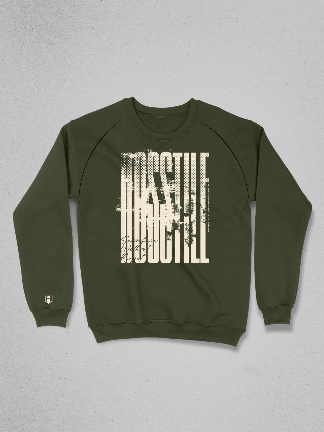 Hosstile crew neck gym sweatshirt#color_dark-forest