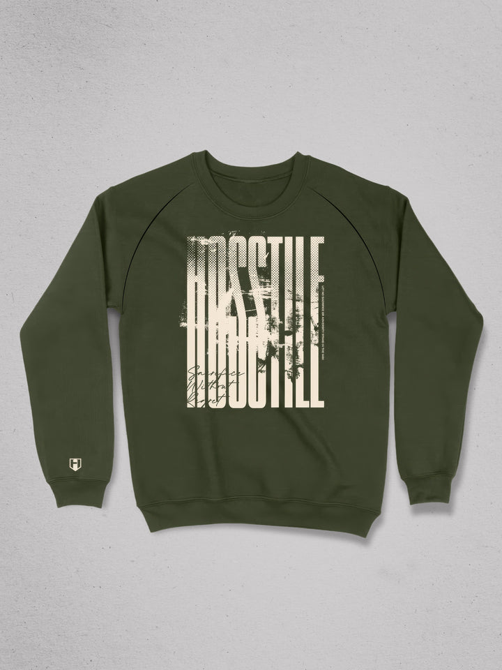 Hosstile crew neck gym sweatshirt#color_dark-forest