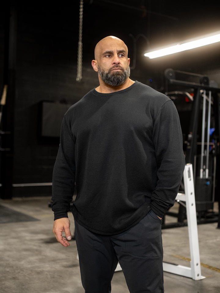 Bodybuilder Fouad Abiad wearing Shield Thermal Shirt#color_black