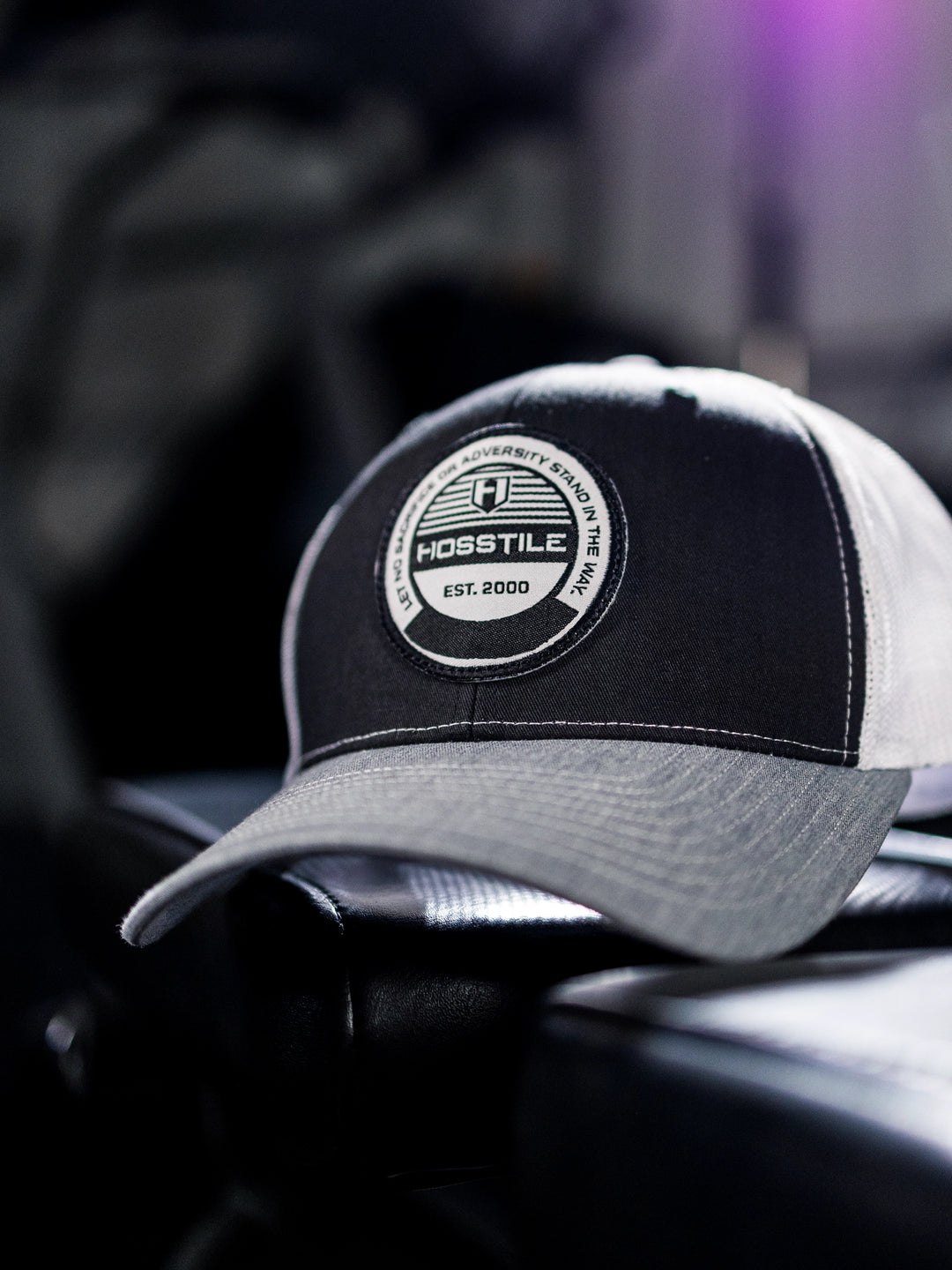 Tagline Richardson Trucker Hat in Gym#color_black-white