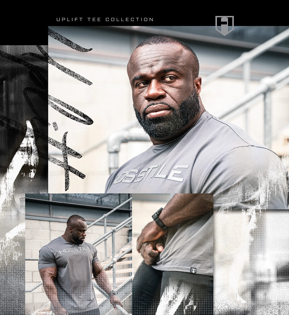 Bodybuilder Samson Dauda in Men's Workout T-shirts Hosstile Uplift Collection 